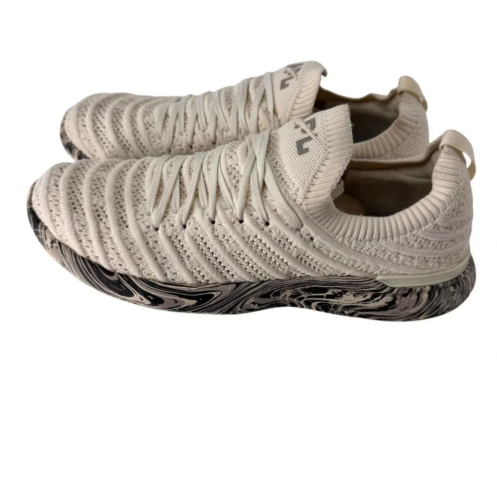APL TechLoom Bliss Cream Black Marble Running Shoes Athletic Sneakers Womens 8